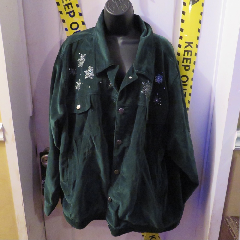 Quacker factory Green embellished snowman Jacket